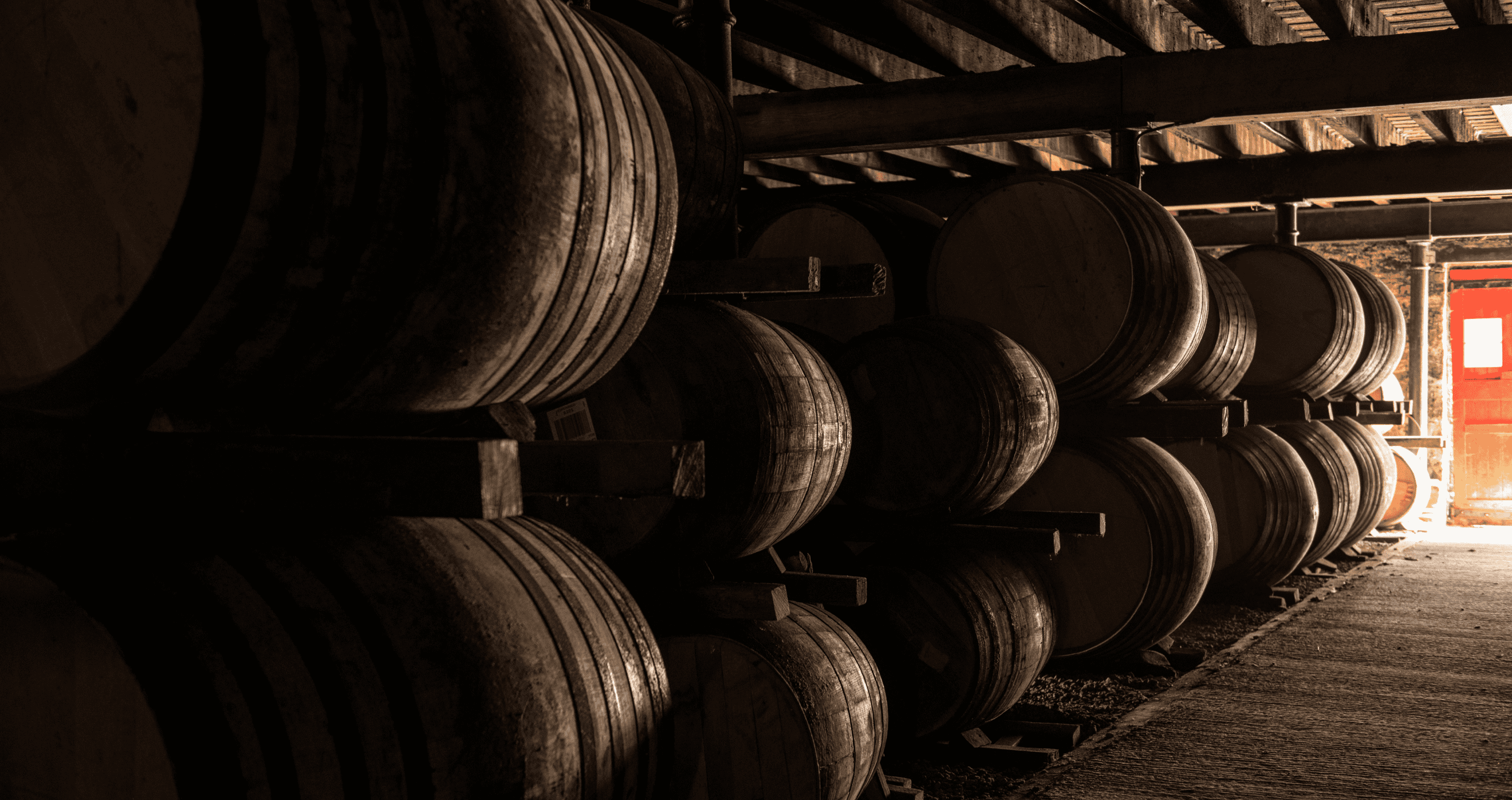 Spanish sherry casks holding Glendronach whiskey